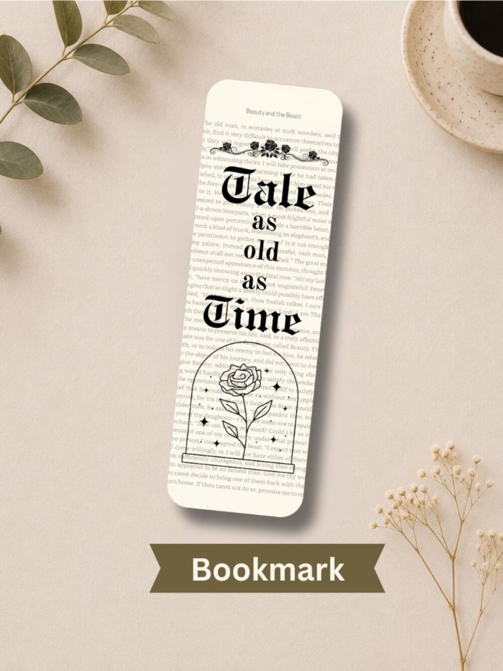 Beauty and the Beast Book Page Bookmark
